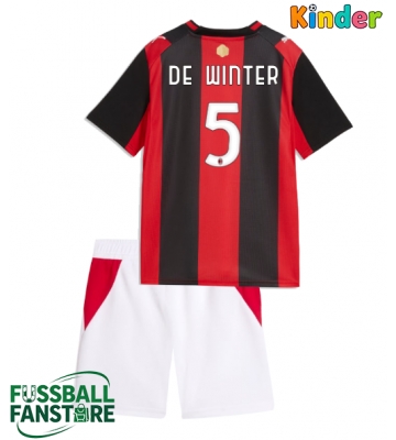 AC Milan Koni De Winter #5 Replik Heimtrikot Kinder 2026-27 Kurzarm (+ Kurze Hosen)